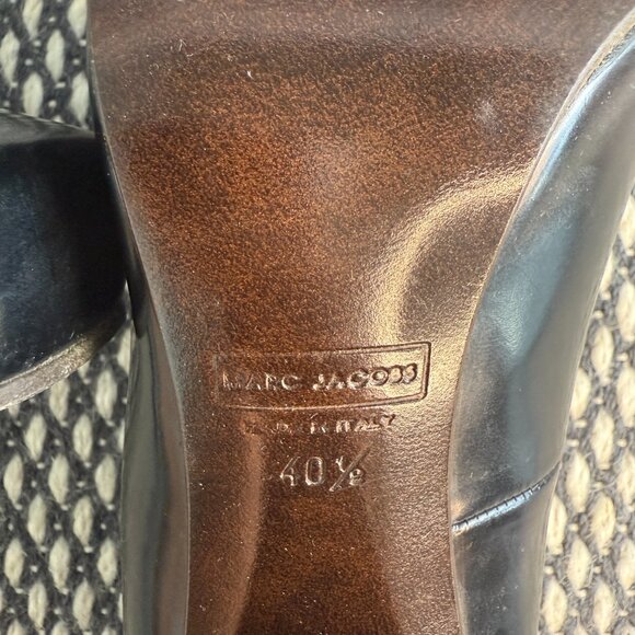 Marc Jacobs Black Leather Heels | Size 40.5 | Square Toe Platform | Designer - Picture 8 of 8